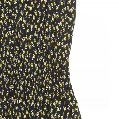 New Look Girls Black Floral Polyester Jumpsuit One-Piece Size 15 Years L21 in Pullover