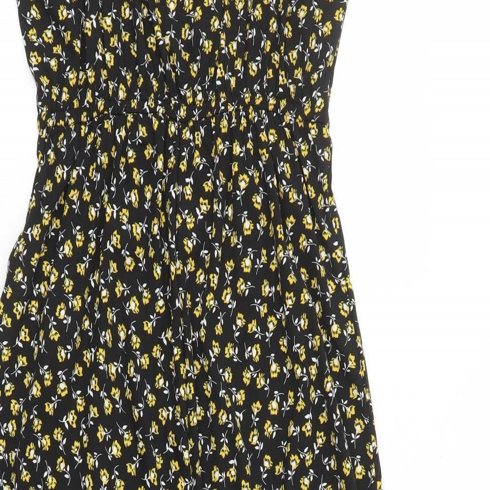 New Look Girls Black Floral Polyester Jumpsuit One-Piece Size 15 Years L21 in Pullover