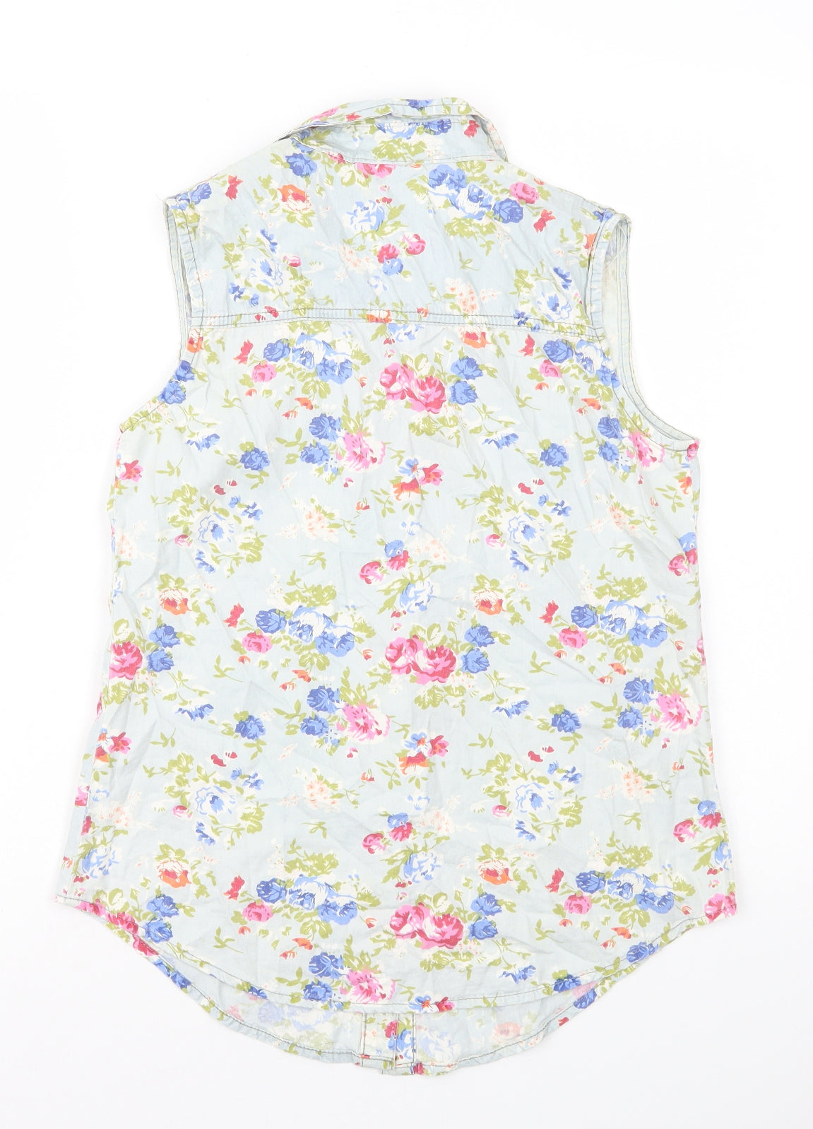 Preworn Womens Multicoloured Floral Cotton Basic Button-Up Size S Collared