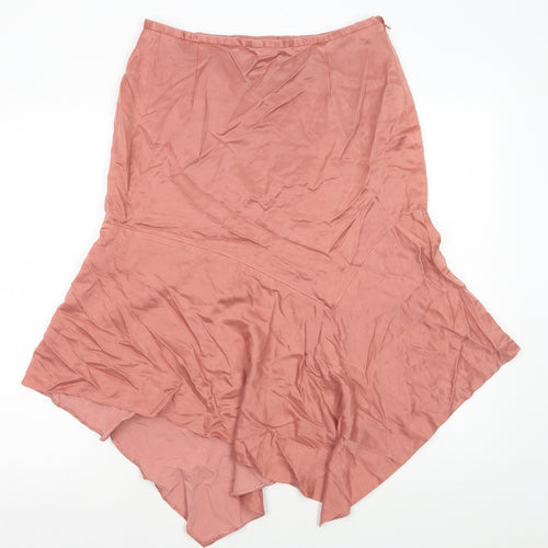 Minosa Womens Pink Polyethylene A-Line Skirt Size 12 Zip