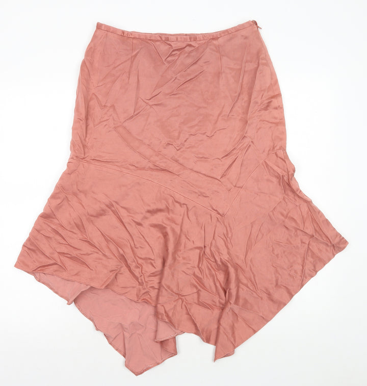 Minosa Womens Pink Polyethylene A-Line Skirt Size 12 Zip
