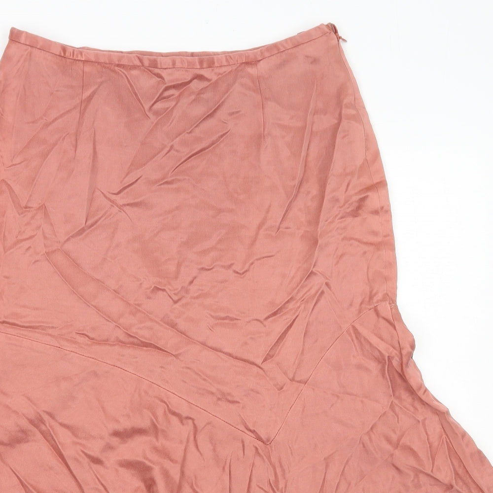 Minosa Womens Pink Polyethylene A-Line Skirt Size 12 Zip