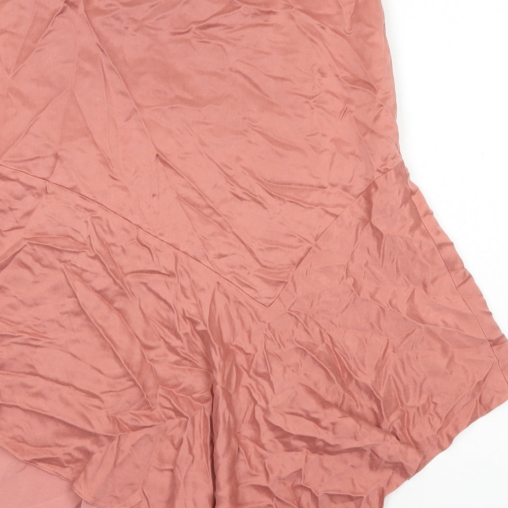 Minosa Womens Pink Polyethylene A-Line Skirt Size 12 Zip