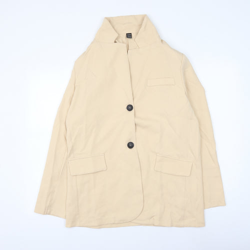 SheIn Womens Beige Jacket Blazer Size L Button
