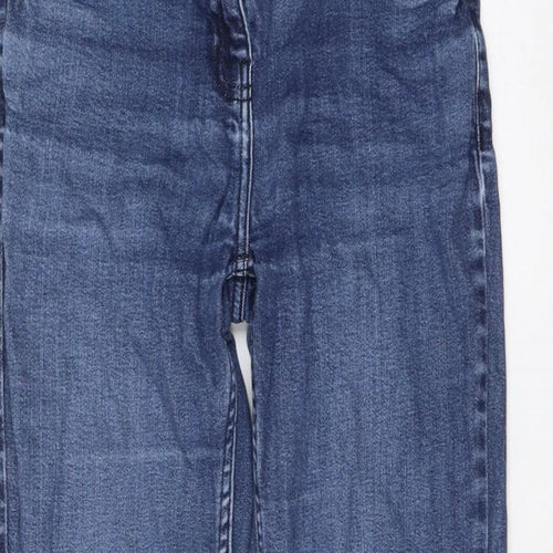NEXT Womens Blue Cotton Bootcut Jeans Size 10 L28 in Regular Zip