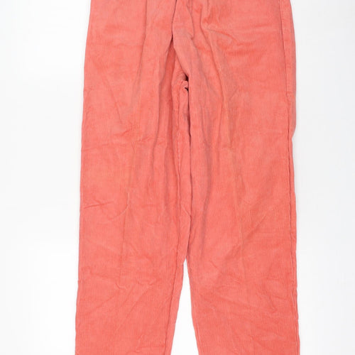 Preworn Womens Pink Cotton Trousers Size 14 L30 in Regular