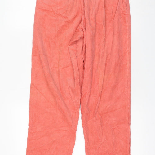 Preworn Womens Pink Cotton Trousers Size 14 L30 in Regular