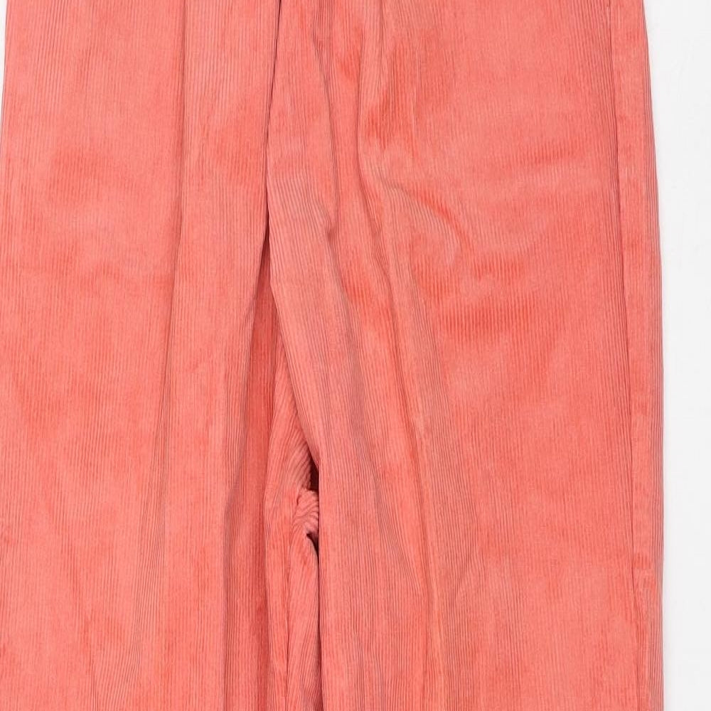 Preworn Womens Pink Cotton Trousers Size 14 L30 in Regular