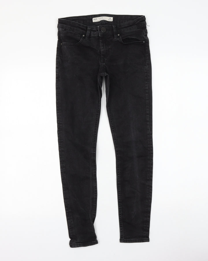 ASOS Womens Black Cotton Skinny Jeans Size 25 in L30 in Regular Zip