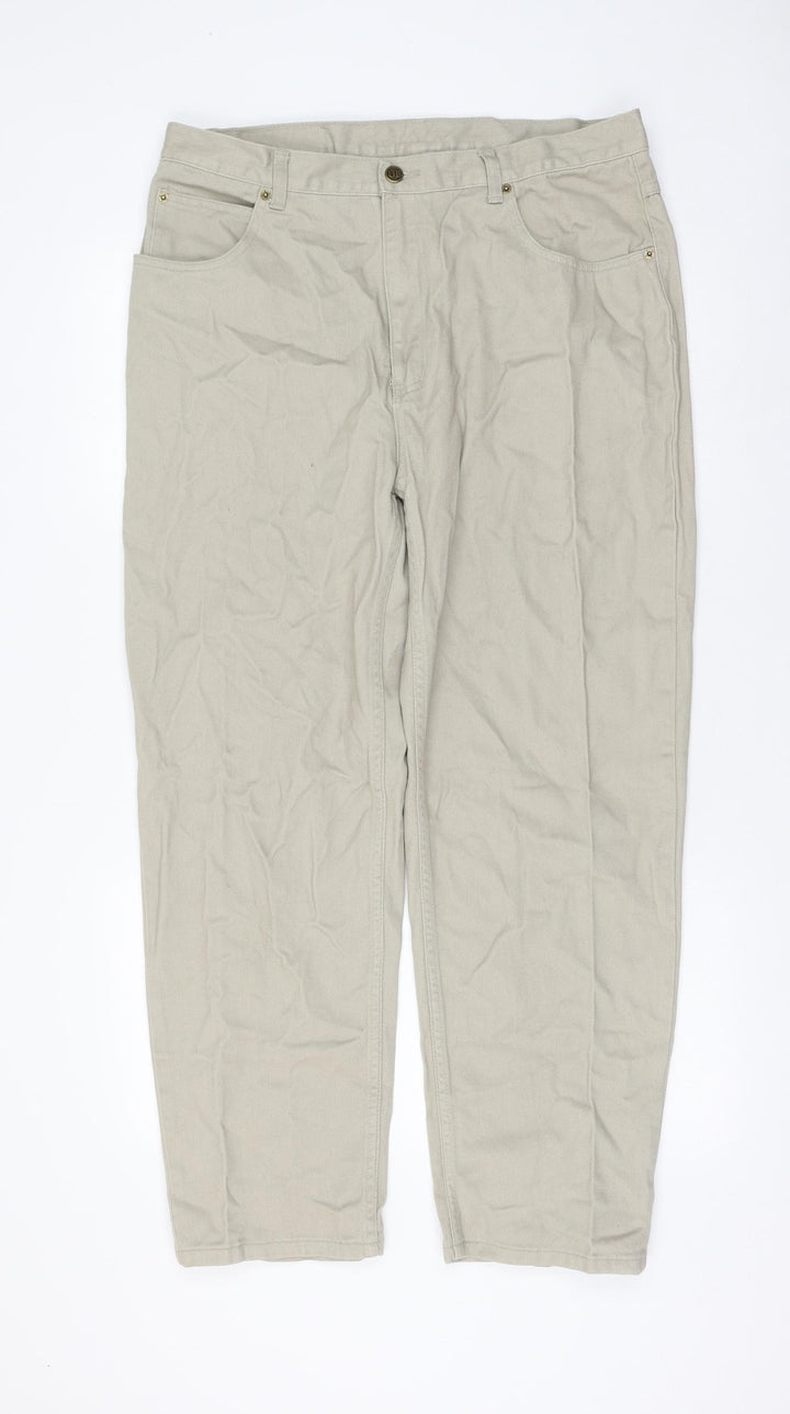 Mackays Womens Beige Cotton Mom Jeans Size 36 in L29 in Regular Zip