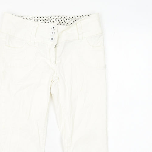 Bay Womens White Cotton Capri Jeans Size 10 L21 in Regular Zip