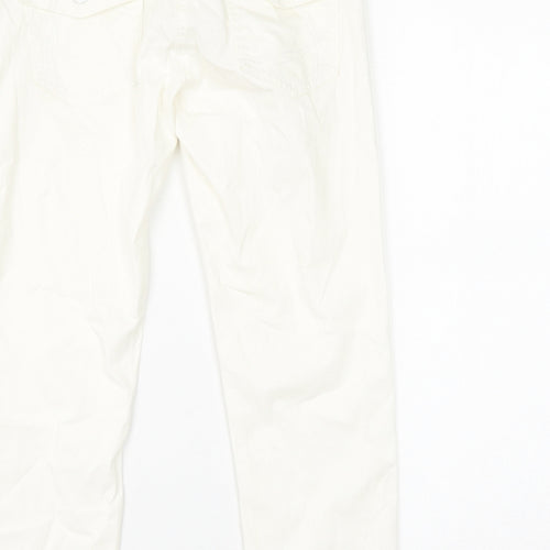 Bay Womens White Cotton Capri Jeans Size 10 L21 in Regular Zip
