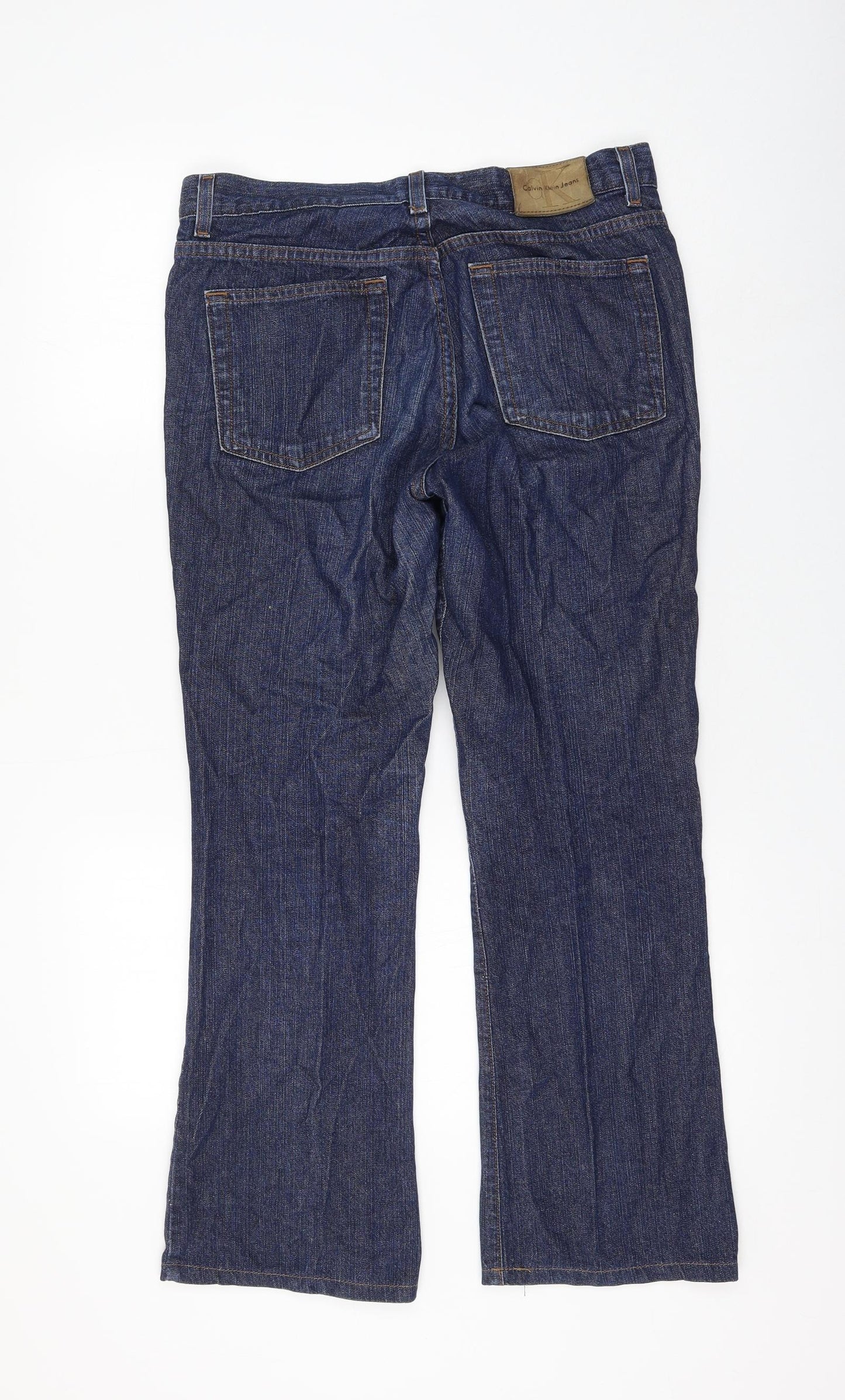 Calvin Klein Womens Blue Cotton Bootcut Jeans Size 30 in L27 in Regular Zip