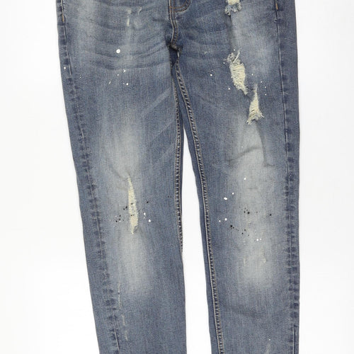 Valere Mens Blue Cotton Skinny Jeans Size 34 in L30 in Regular Zip