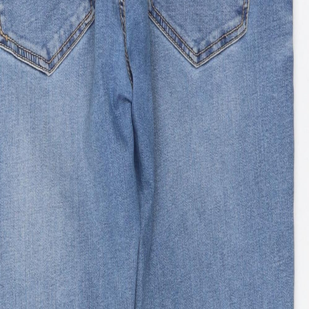 Stradivarius Womens Blue Cotton Skinny Jeans Size 12 L26 in Regular Zip