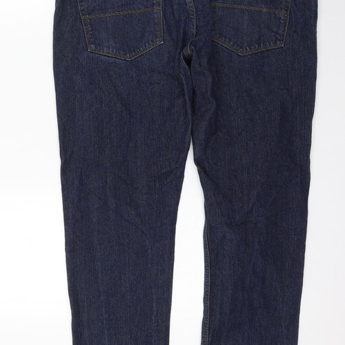 Preworn Mens Blue Polyester Straight Jeans Size 36 in L31 in Regular Zip