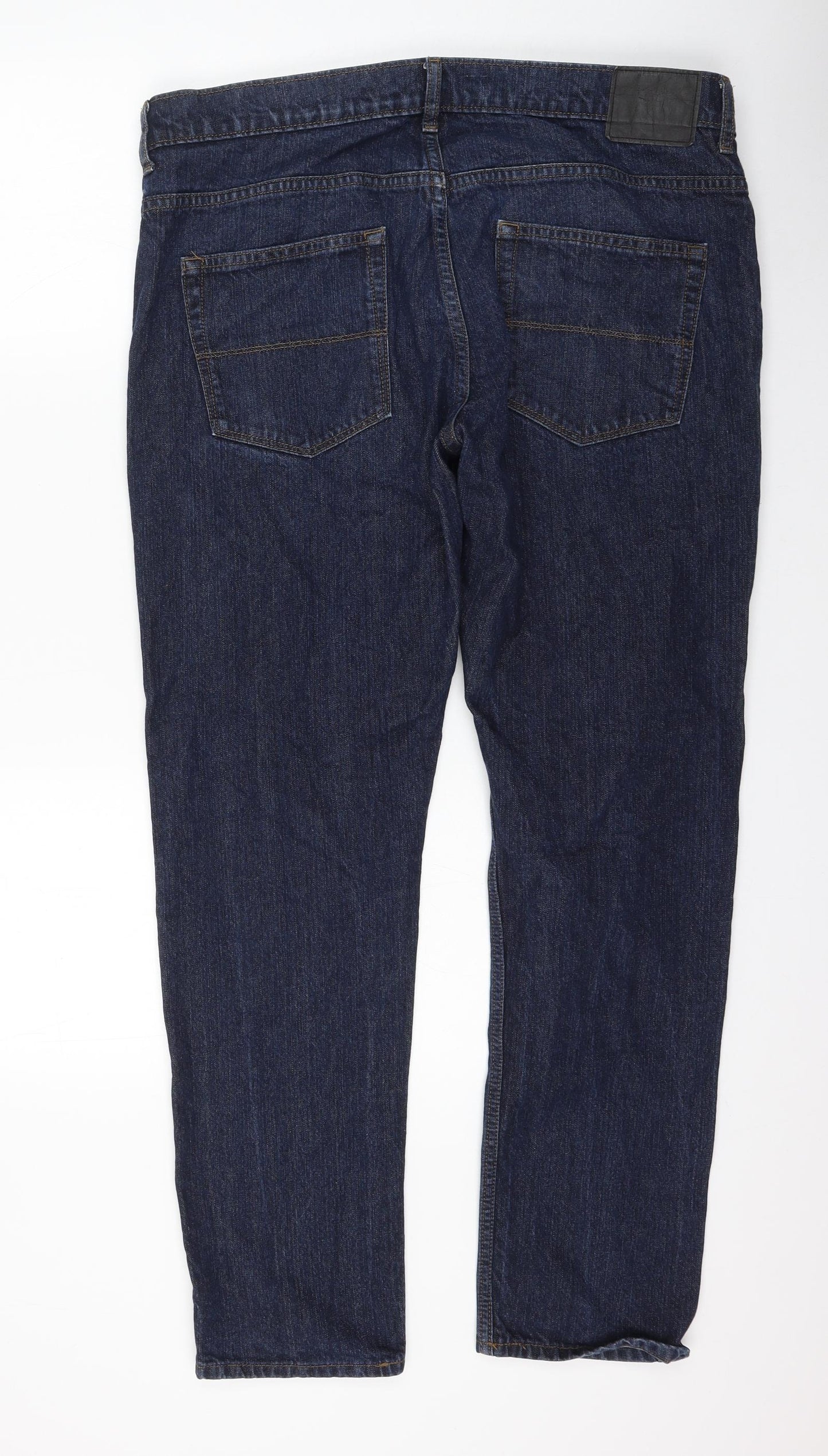 Preworn Mens Blue Polyester Straight Jeans Size 36 in L31 in Regular Zip