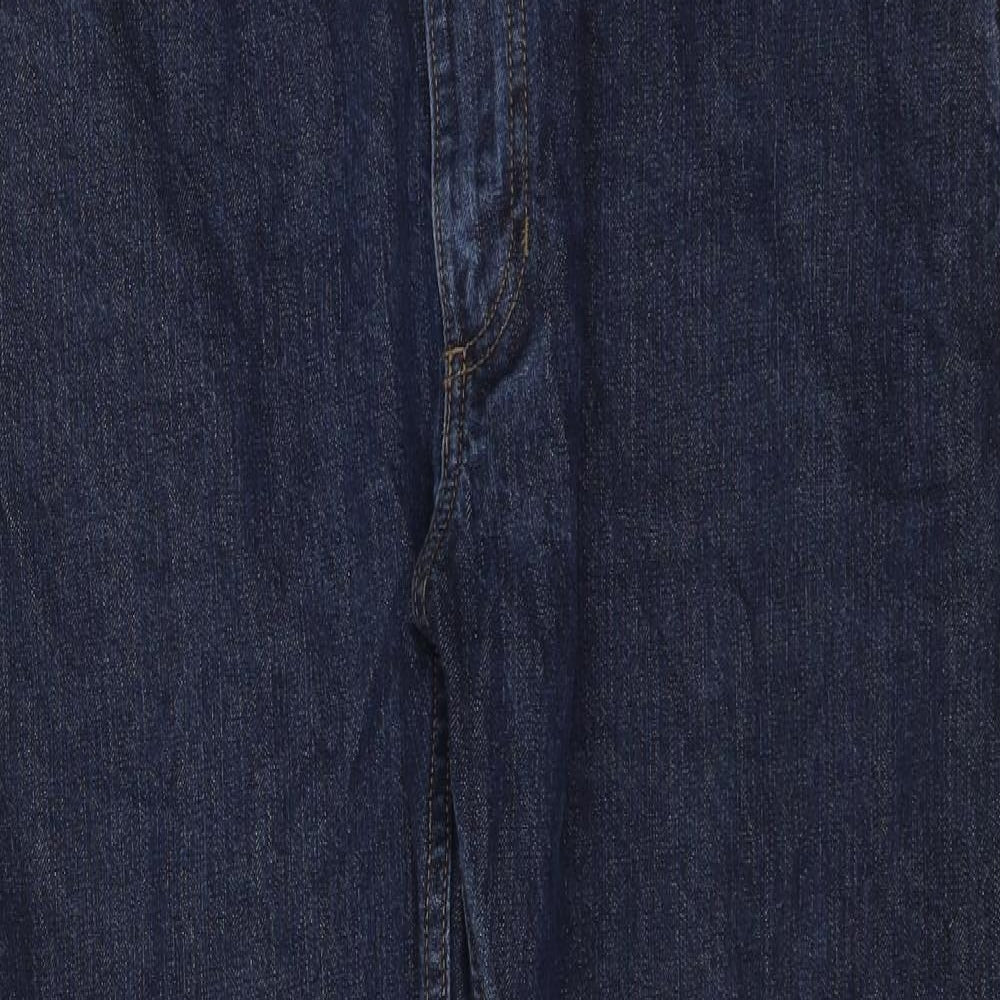 Preworn Mens Blue Polyester Straight Jeans Size 36 in L31 in Regular Zip