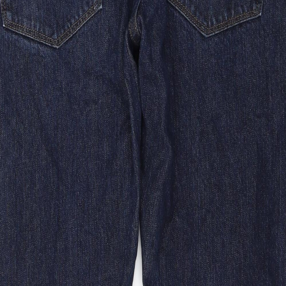 Preworn Mens Blue Polyester Straight Jeans Size 36 in L31 in Regular Zip