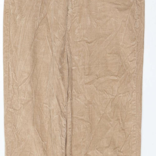 United Colors of Benetton Womens Beige Cotton Trousers Size 8 L28 in Regular Zip