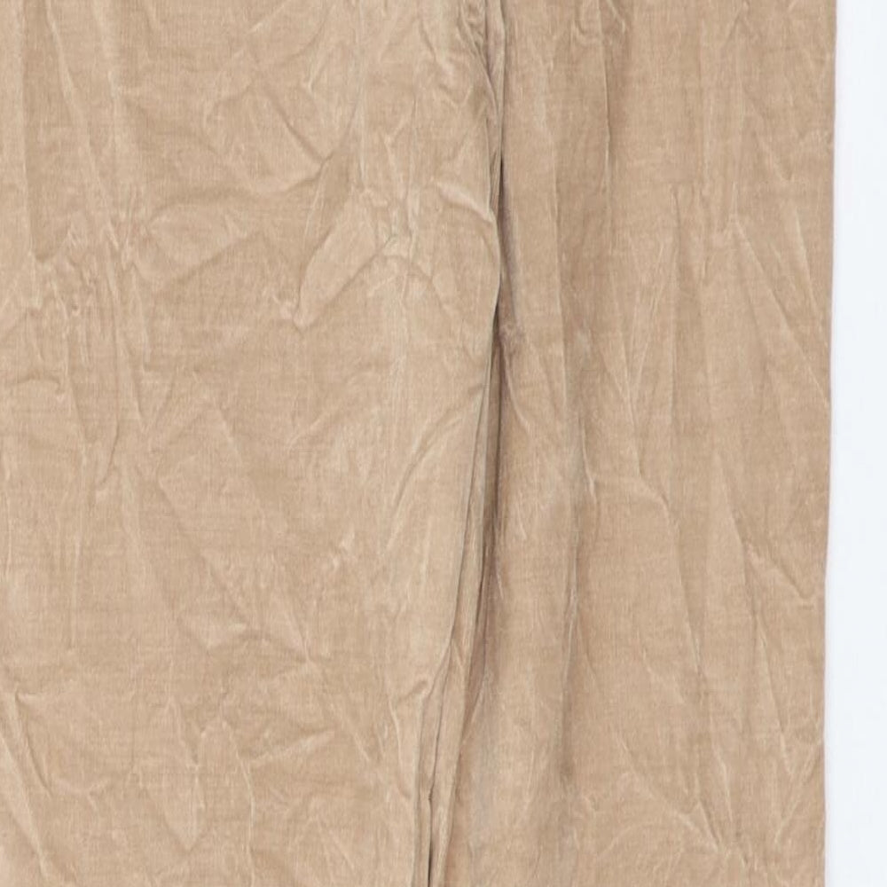 United Colors of Benetton Womens Beige Cotton Trousers Size 8 L28 in Regular Zip