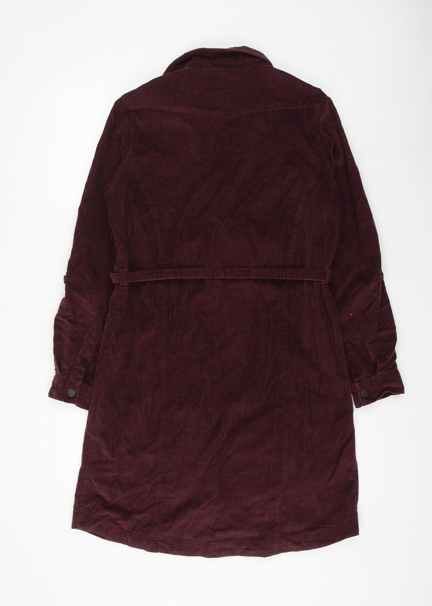 Monsoon Womens Purple Cotton Shirt Dress Size 12 Collared Button