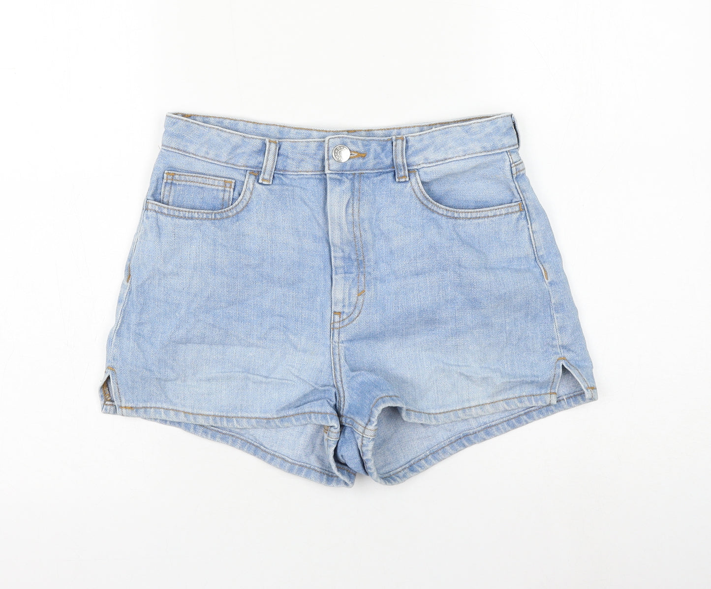 Monki Womens Blue Cotton Hot Pants Shorts Size 27 in L3 in Regular Zip