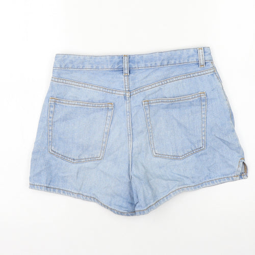 Monki Womens Blue Cotton Hot Pants Shorts Size 27 in L3 in Regular Zip