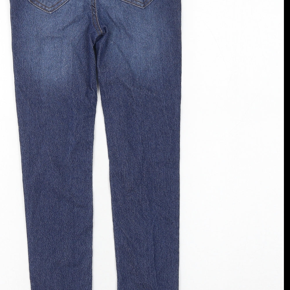 Primark Girls Blue Cotton Jegging Jeans Size 10-11 Years Regular - Distressed