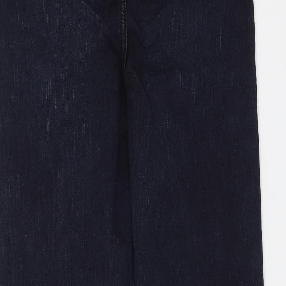 Marks and Spencer Womens Blue Cotton Straight Jeans Size 8 L27 in Regular Zip