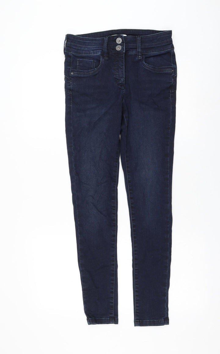 Preworn Womens Blue Polyester Skinny Jeans Size 10 L28 in Regular Zip