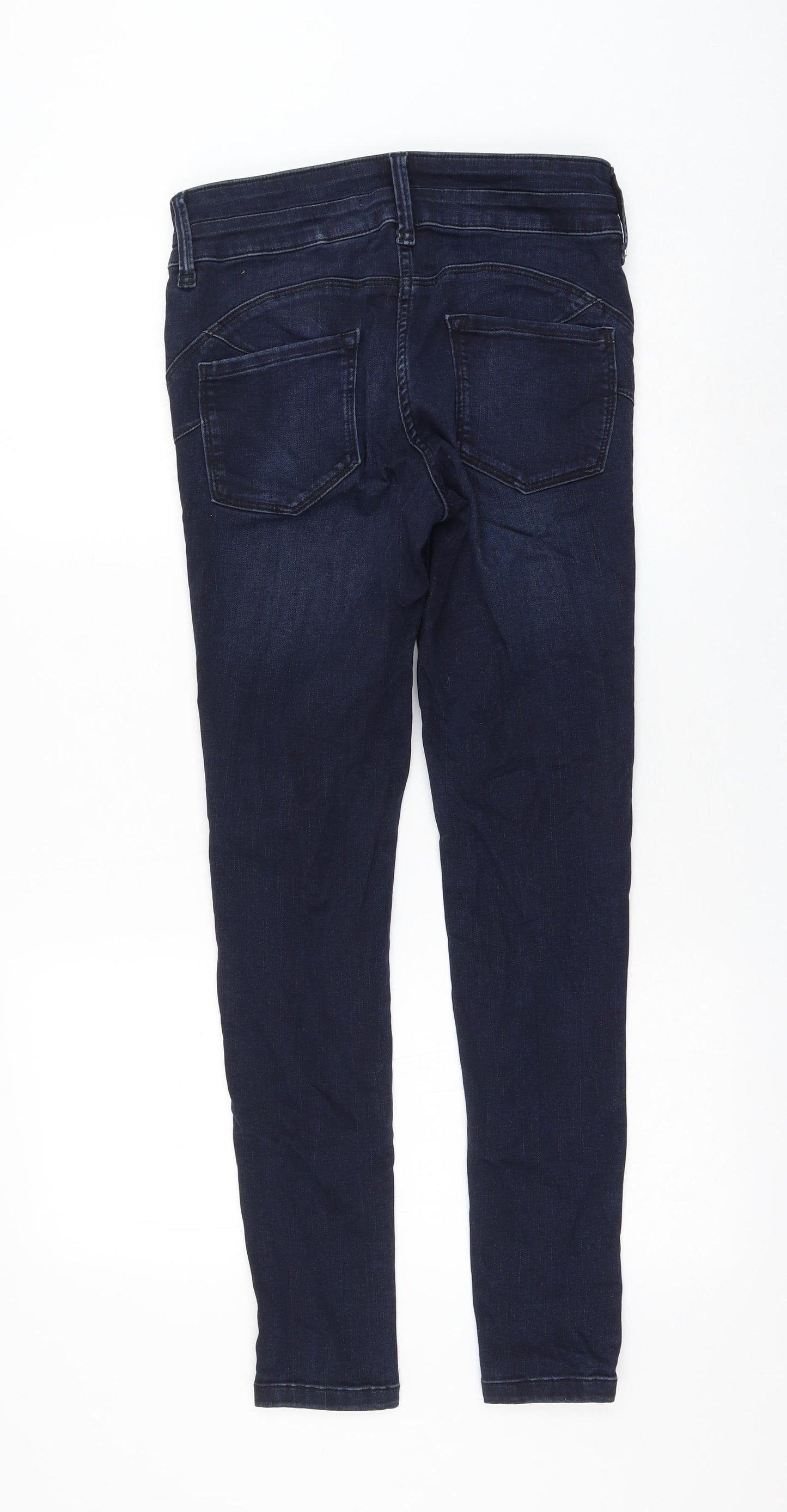 Preworn Womens Blue Polyester Skinny Jeans Size 10 L28 in Regular Zip