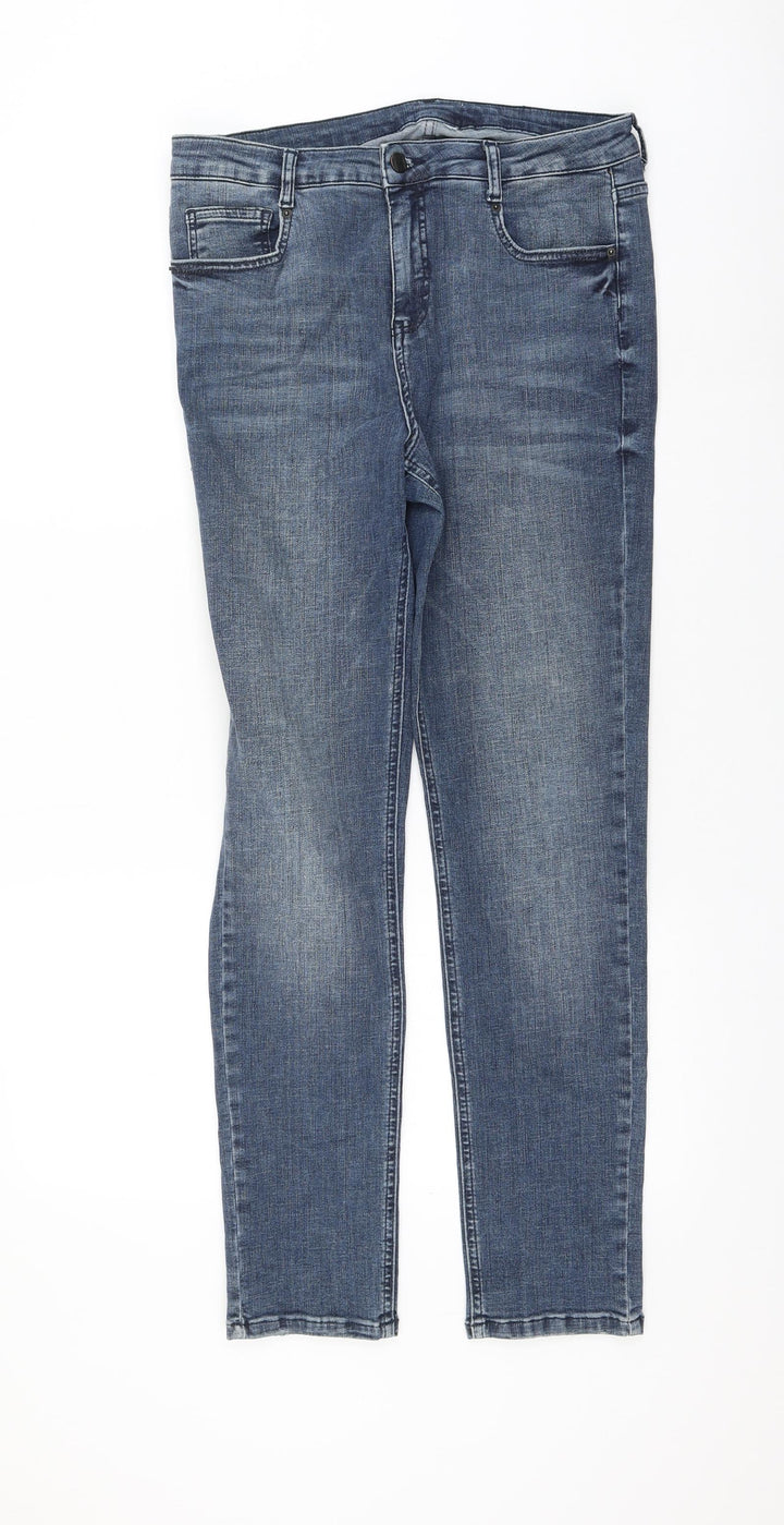 Preworn Womens Blue Polyester Skinny Jeans Size 32 in L29 in Regular Zip