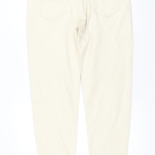 Marks and Spencer Womens Ivory Cotton Straight Jeans Size 32 in L33 in Regular Zip