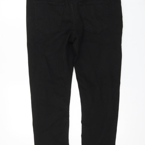 River Island Womens Black Cotton Straight Jeans Size 32 in L28 in Regular Zip