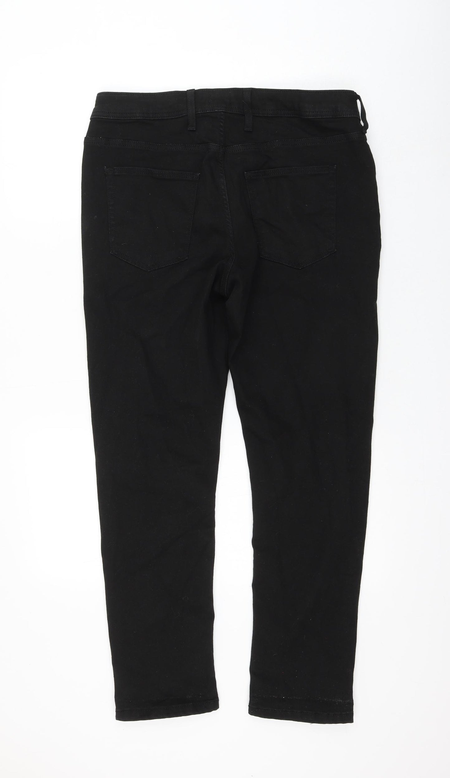 River Island Womens Black Cotton Straight Jeans Size 32 in L28 in Regular Zip