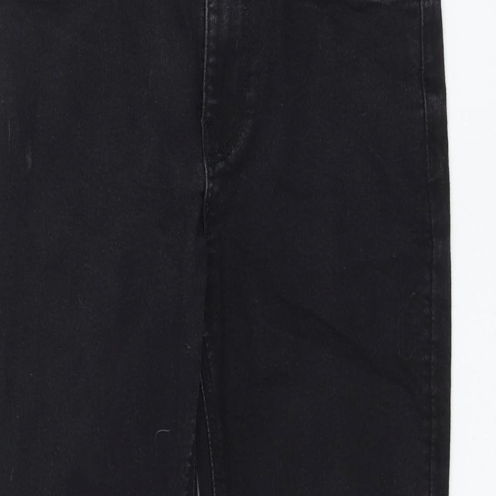 Matalan Girls Black Cotton Straight Jeans Size 12 Years Regular Zip