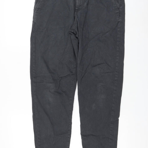 Marks and Spencer Womens Grey Cotton Tapered Jeans Size 32 in L31 in Regular Zip
