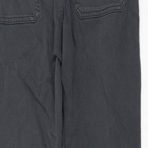 Marks and Spencer Womens Grey Cotton Tapered Jeans Size 32 in L31 in Regular Zip