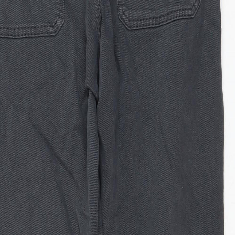 Marks and Spencer Womens Grey Cotton Tapered Jeans Size 32 in L31 in Regular Zip