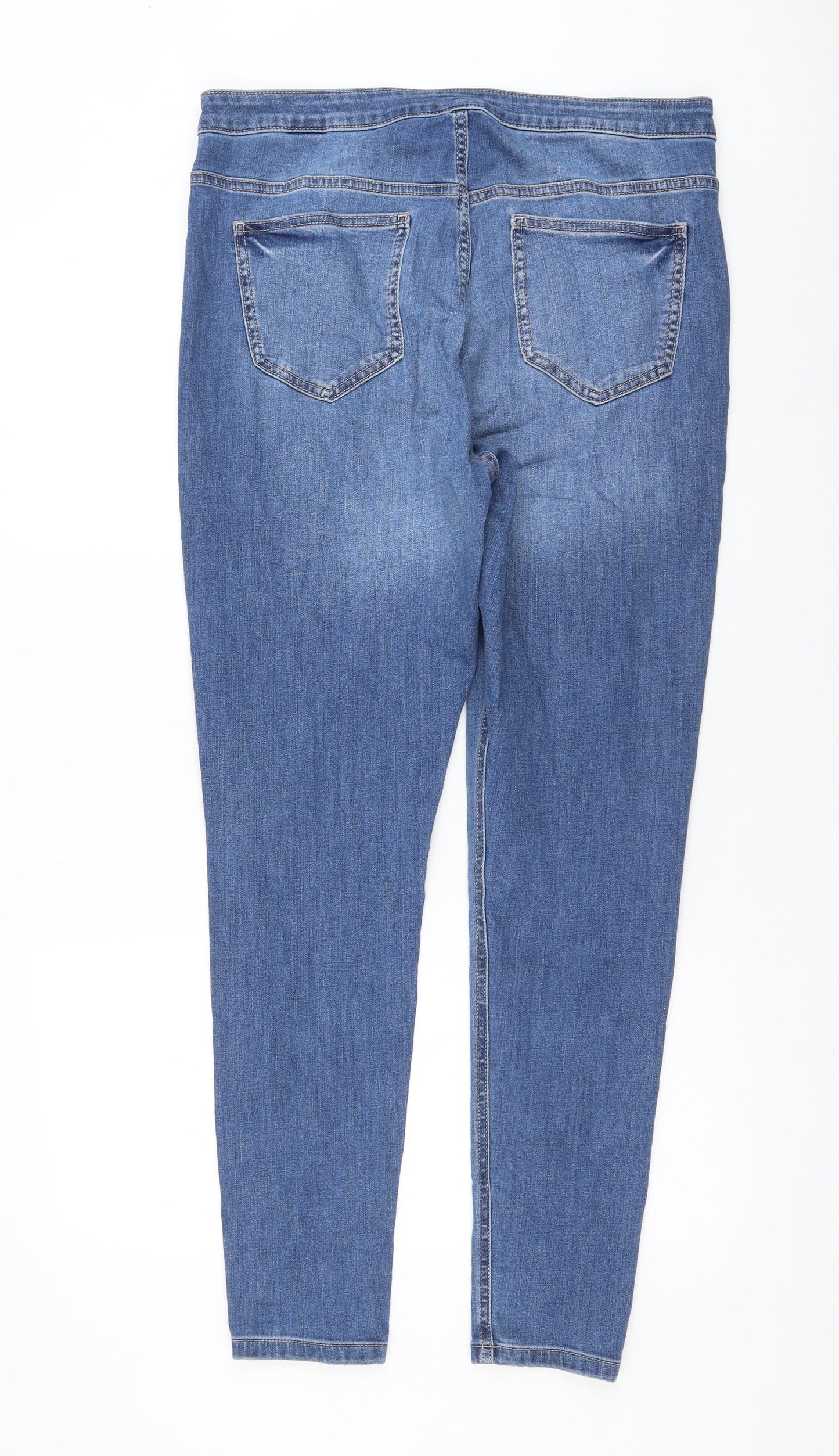 Preworn Womens Blue Polyester Skinny Jeans Size 16 L29 in Regular Zip