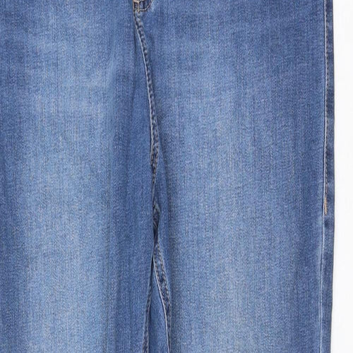Preworn Womens Blue Polyester Skinny Jeans Size 16 L29 in Regular Zip