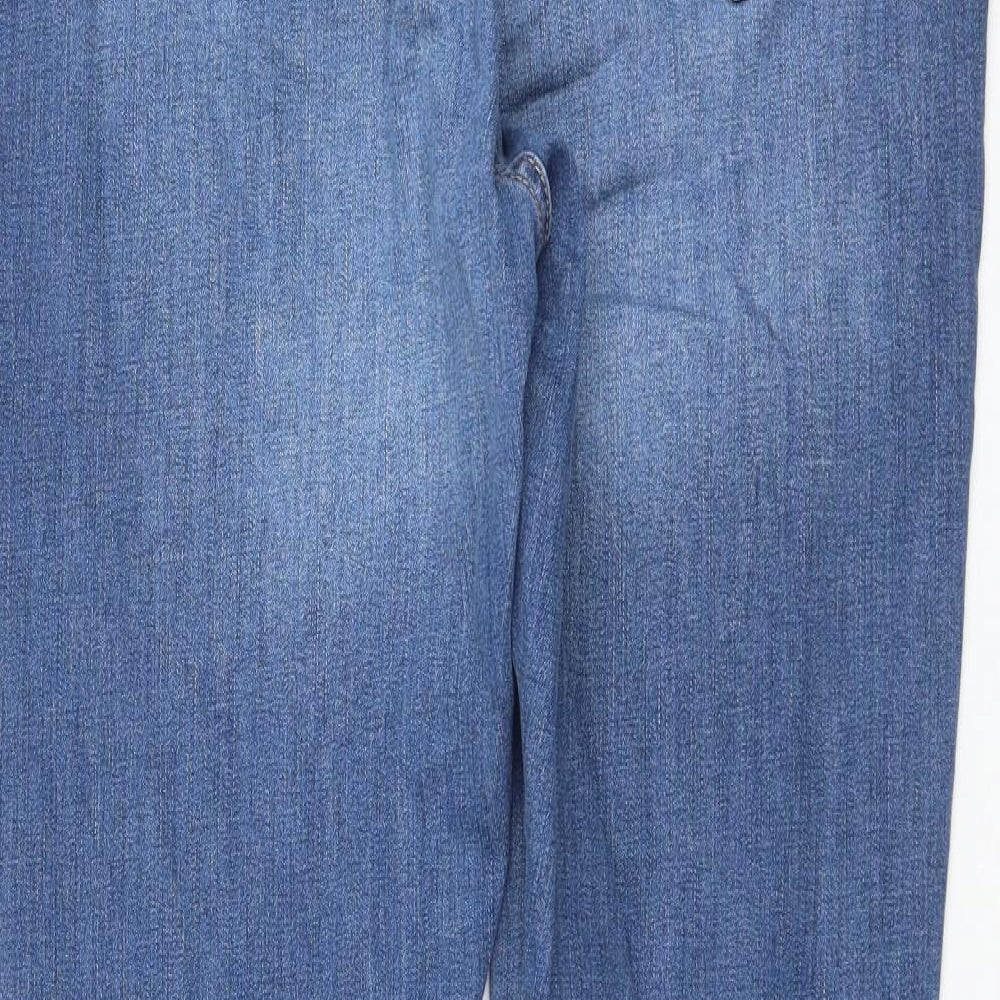 Preworn Womens Blue Polyester Skinny Jeans Size 16 L29 in Regular Zip