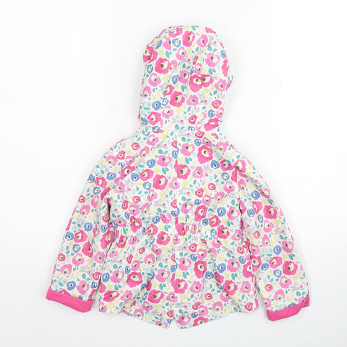 F&F Girls Multicoloured Floral Parka Coat Size 18-24 Months Zip