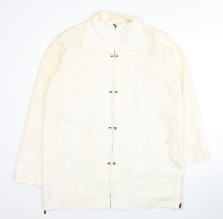 Astraka Womens Ivory Pea Coat Coat Size M Zip