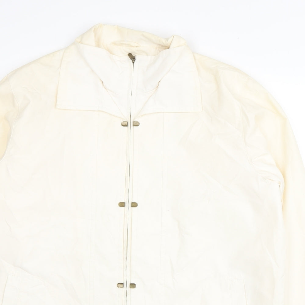 Astraka Womens Ivory Pea Coat Coat Size M Zip