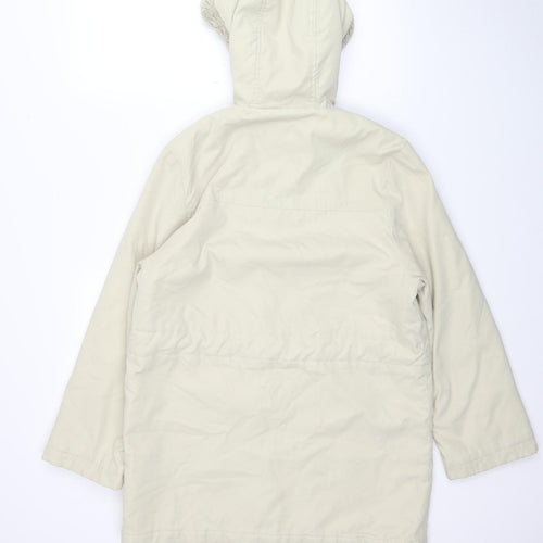Marks and Spencer Womens Beige Parka Coat Size 8 Zip
