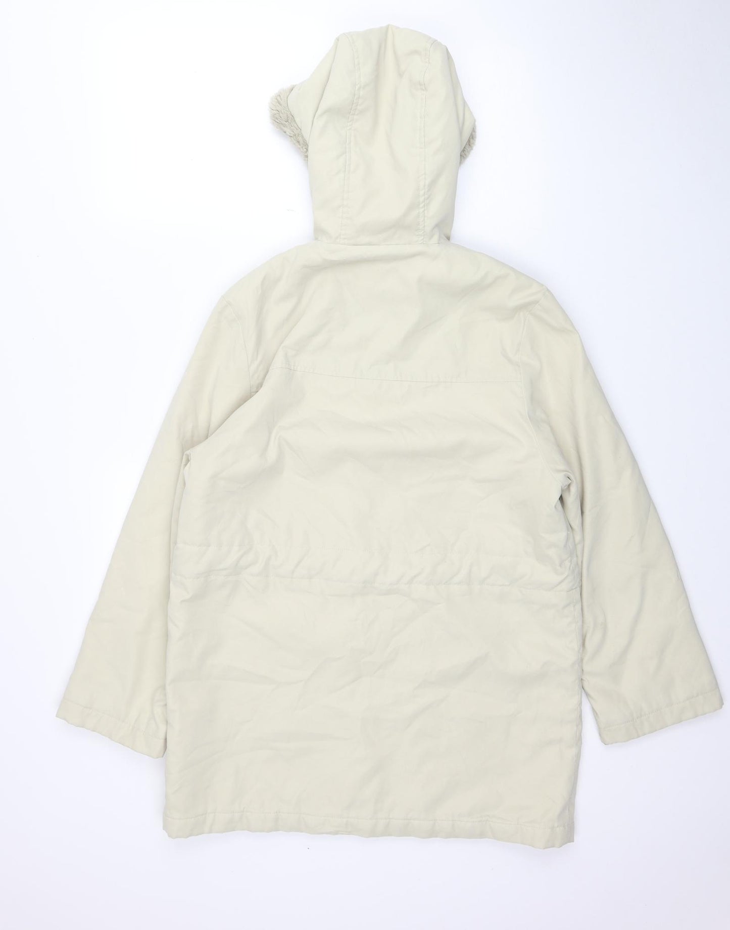 Marks and Spencer Womens Beige Parka Coat Size 8 Zip
