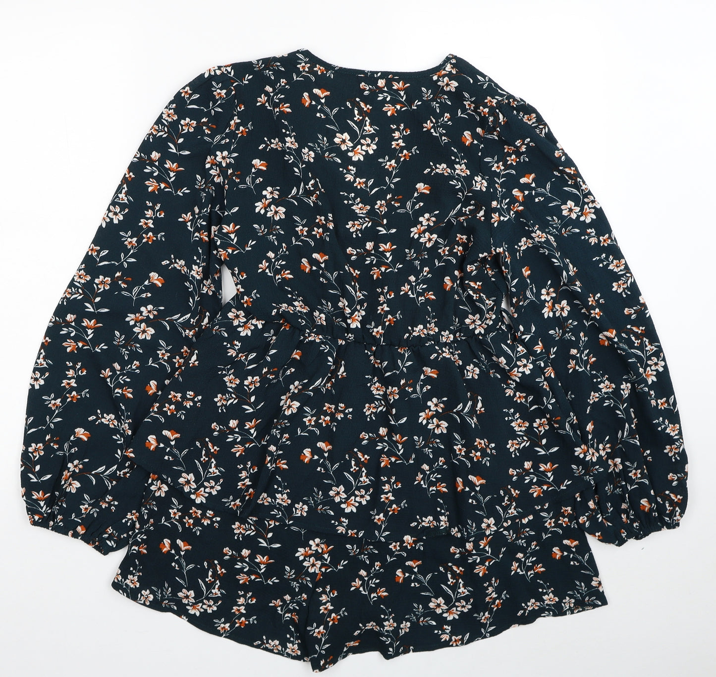 SheIn Womens Green Floral Polyester Playsuit One-Piece Size S L3 in Pullover