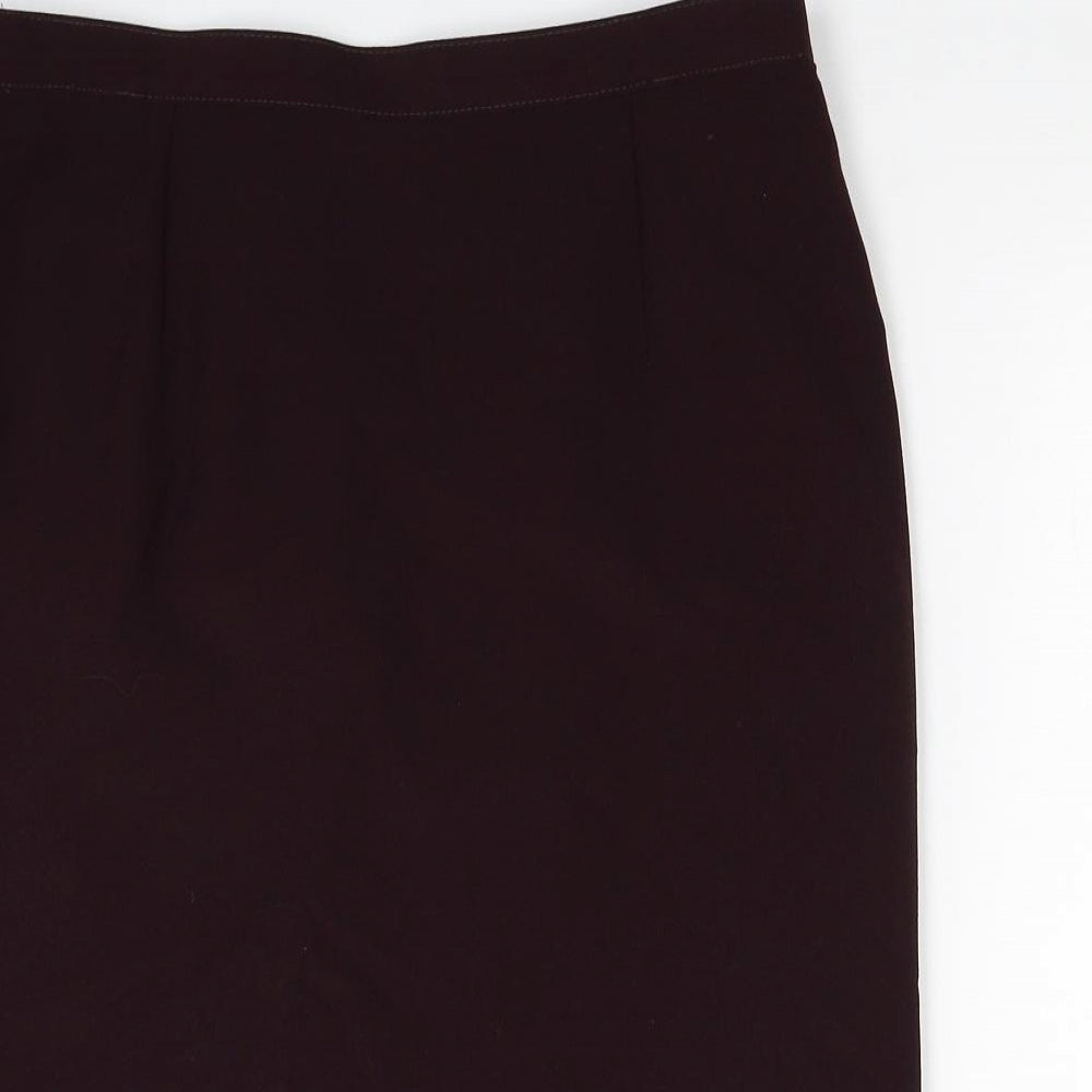 Preworn Womens Red Polyester Straight & Pencil Skirt Size 18 Zip